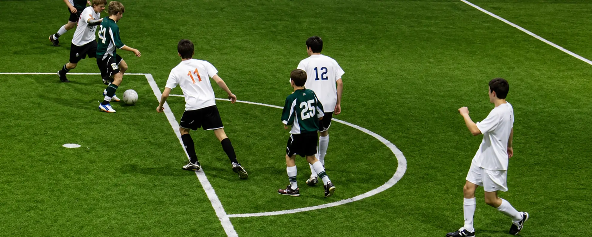 Indoor soccer game on the Car Stereo One big field