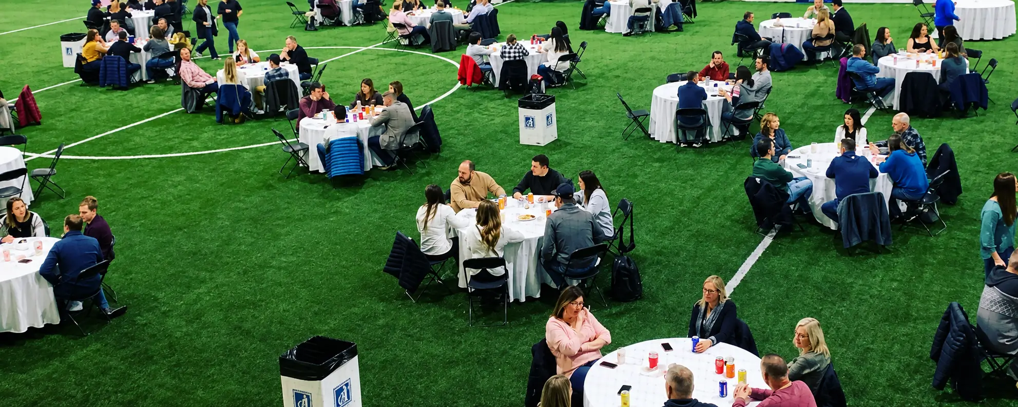 Corporate event setup inside the Dome
